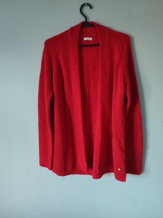 Czerwony sweter kardigan M/L