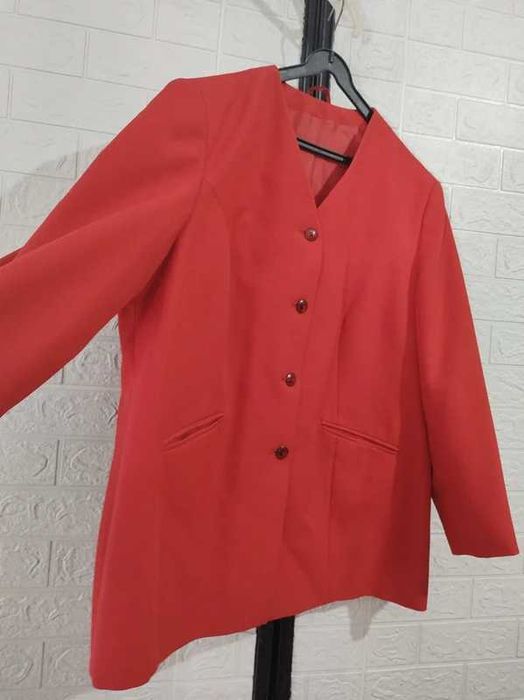 Marynarka damska żakiet rozmiar 48 plus size czerwony elegancki komunia cena 28 zł