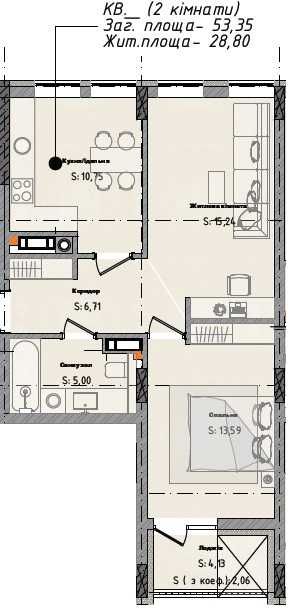 Продаж 2-кім квартири по Яворівська в Городку