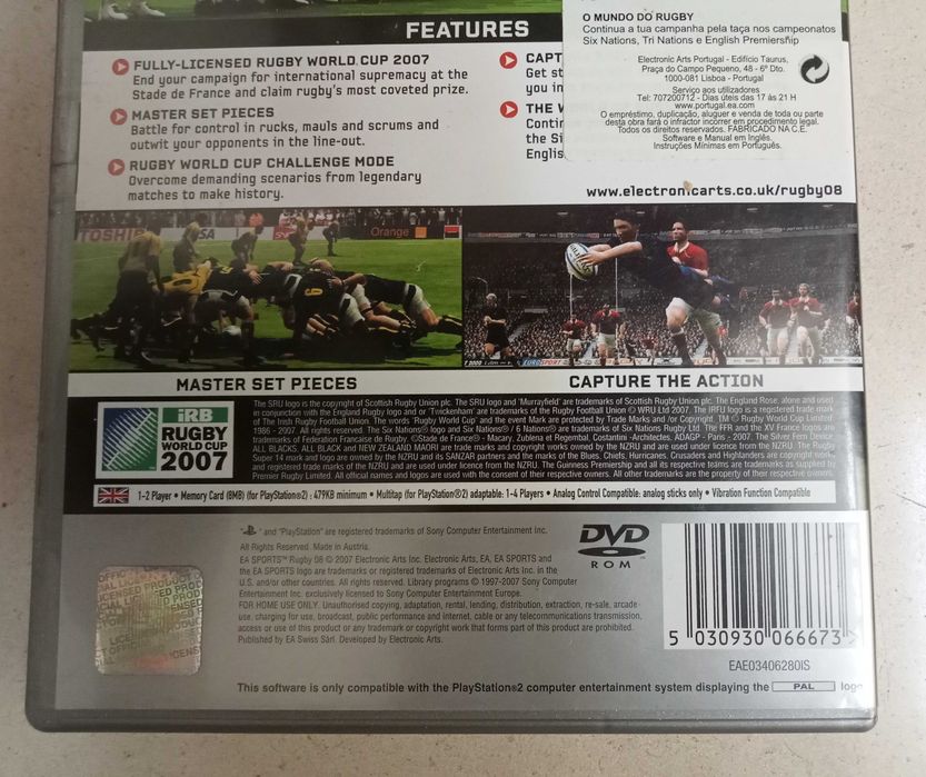 Jogo Rugby 08 para PS 2