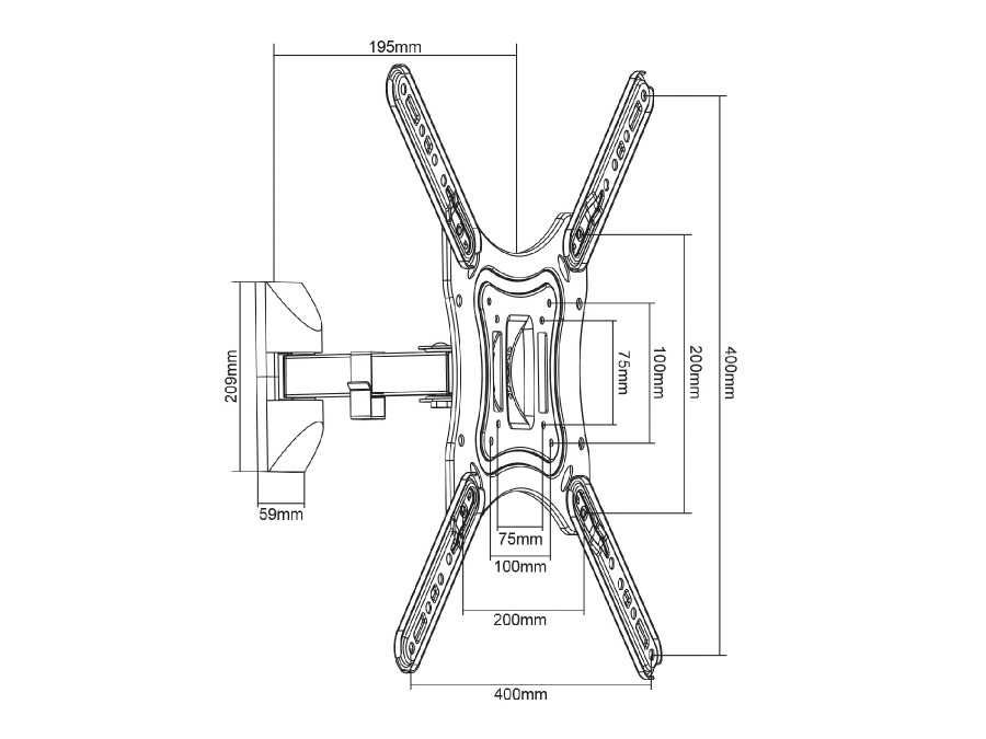 Obrotowy uchwyt telewizora TV wieszak do LED 13-55 Maclean MC-758