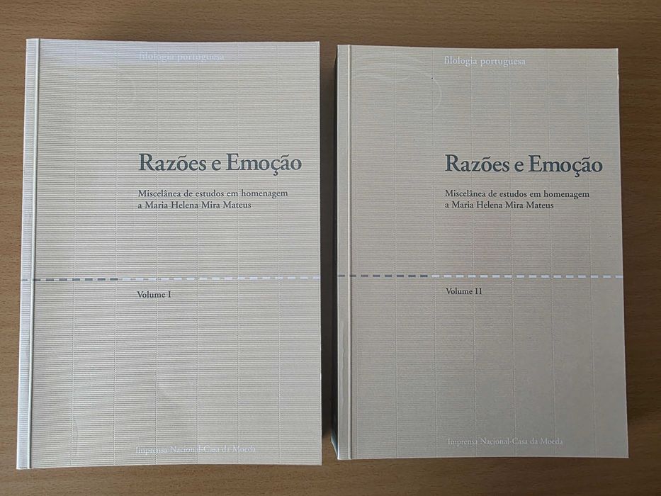 2 volumes de "Razões e Emoção". Miscelânea de estudos em Homenagem a Maria Helena Mira Mateus