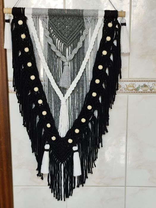 Painel de parede em macramé tudo feito á mão
