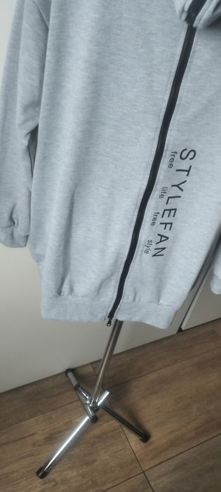 Damska szara bluza zamek napisy xl