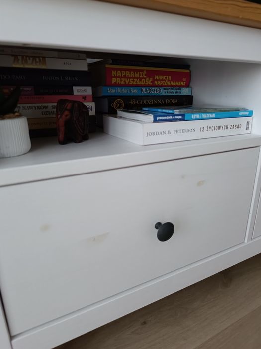 Szafka RTV Ikea Hemnes biała bejca / sosna