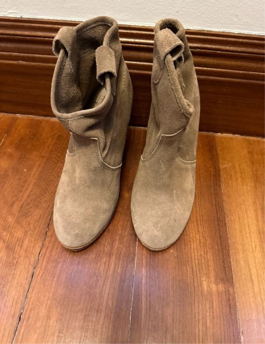 Botins camurça bege
