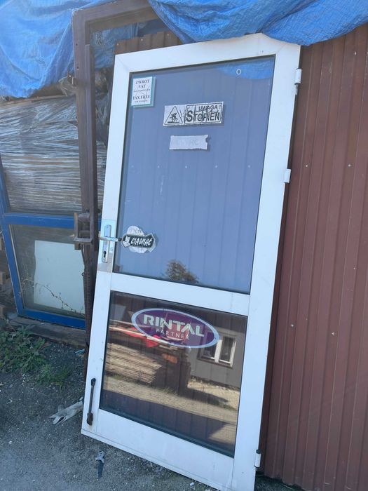 Drzwi aluminiowe z demontażu 90x190cm zewnętrzne