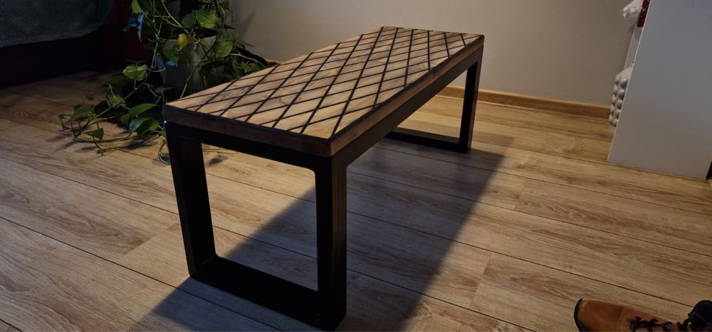 Ławki 5 szt 200 zł stal i drewno