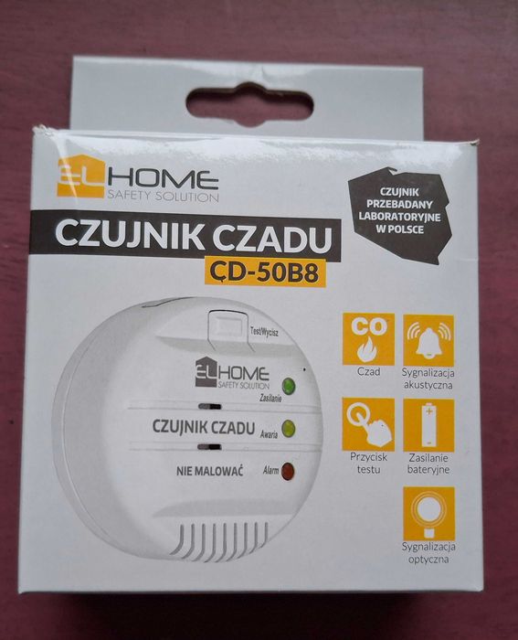 Czujnik czadu, tlenku węgla z polskim certyfikatem, nowy