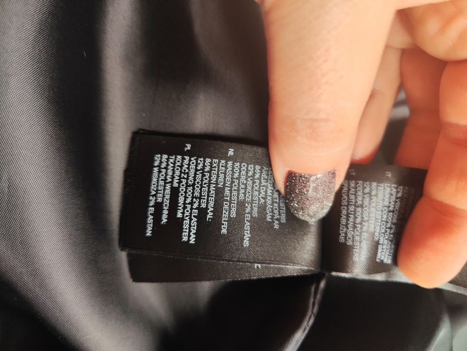 Płaszcz szary z paskiem H&M