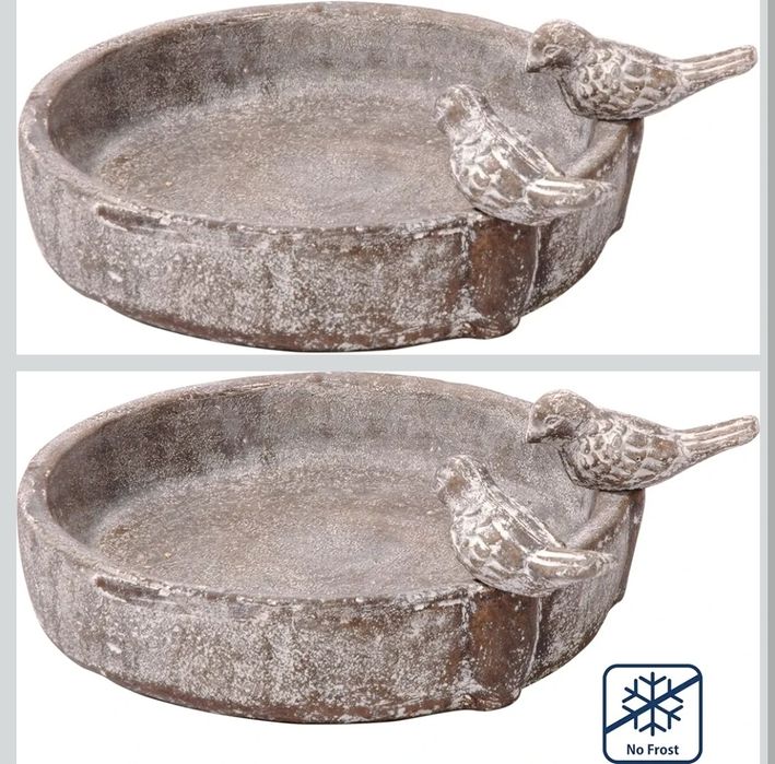 dobar® Klasyczne Poidło dla Ptaków - Oaza Basenowa, Kąpiel z Cementu