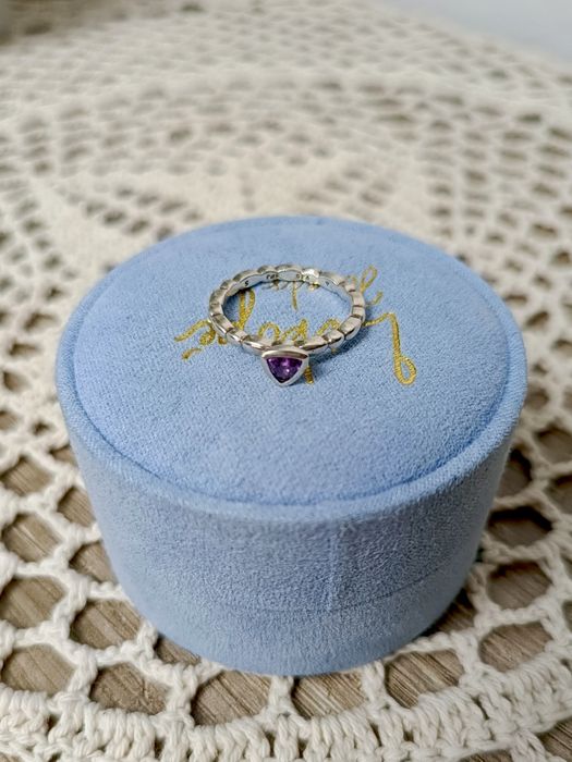 Subtelny srebrny pierścionek z cyrkonią 925  Soren P. Jones SPJ