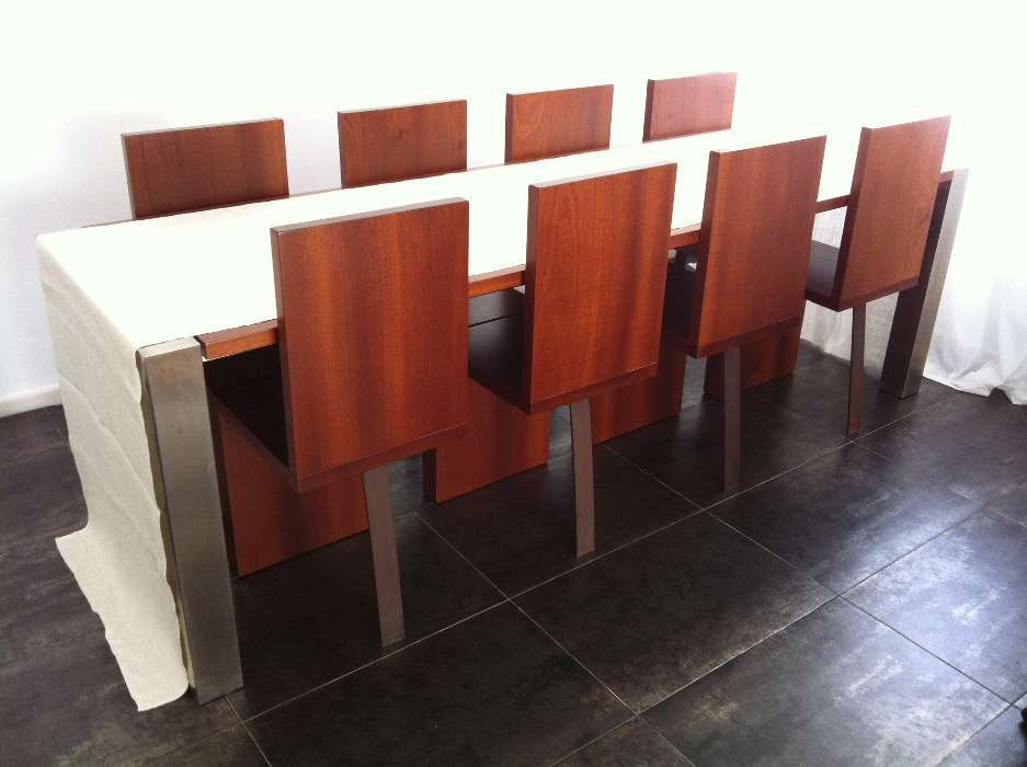 Cadeiras design em mogno macico
