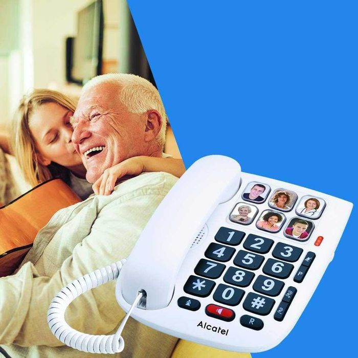 Alcatel T Max 10 Telefon Przewodowy dla Seniorów, Biały