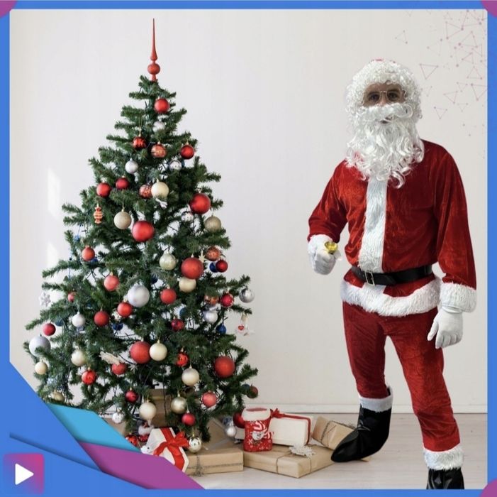 Strój kostium przebranie Mikołaja gwiazdora zestaw 14el