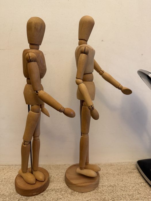 2 Manequins de Madeira Articulados para Desenho
