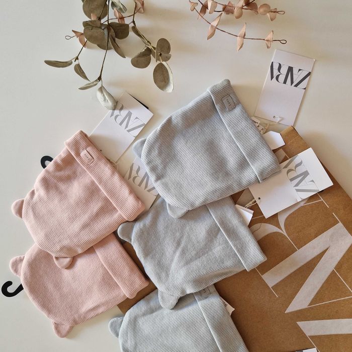Шапочка с ушками шапка zara 6-12 мес, 68.74.80 3-6 мес