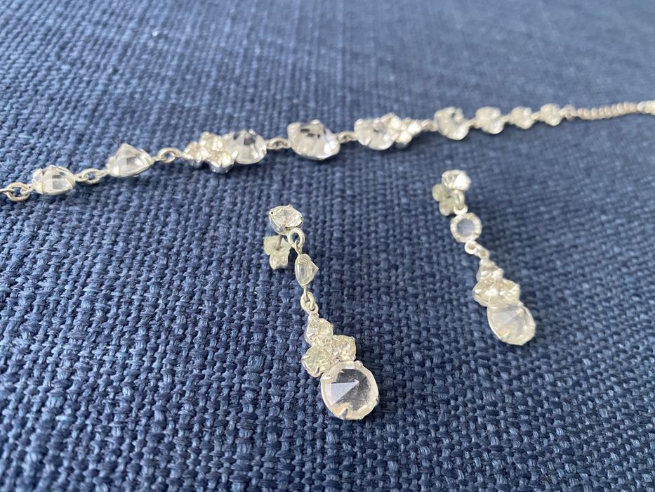 komplet ślubny - kolczyki i branosoletka