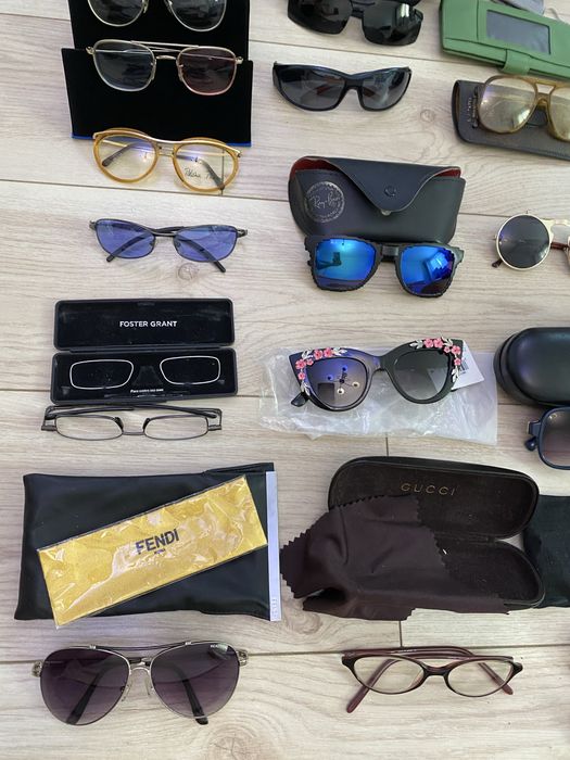 Великий лот брендових окулярів та аксесуарів: Ray-Ban, Versace, Karen Walker, Gucci, Fendi, Louis Vuitton, Vanquish та інші (25+ пар)