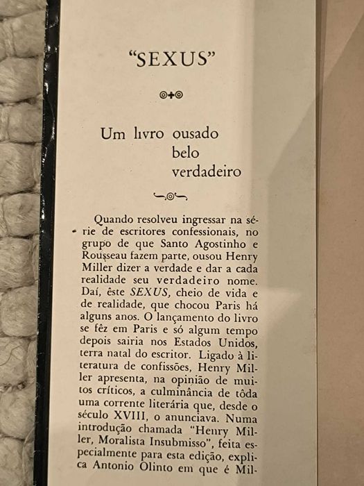 Livro "Sexus" de Henry Miller