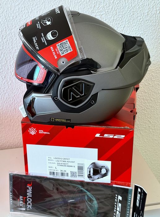 Capacete NOVO Modular 180° LS2 Titanium Matt (22% DESCONTO) Em L e XL