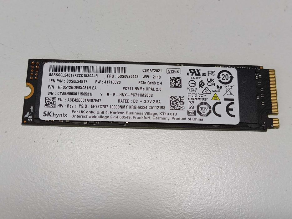 512GB NVMe SSD диск Hynix PC711 M.2 2280 як новий