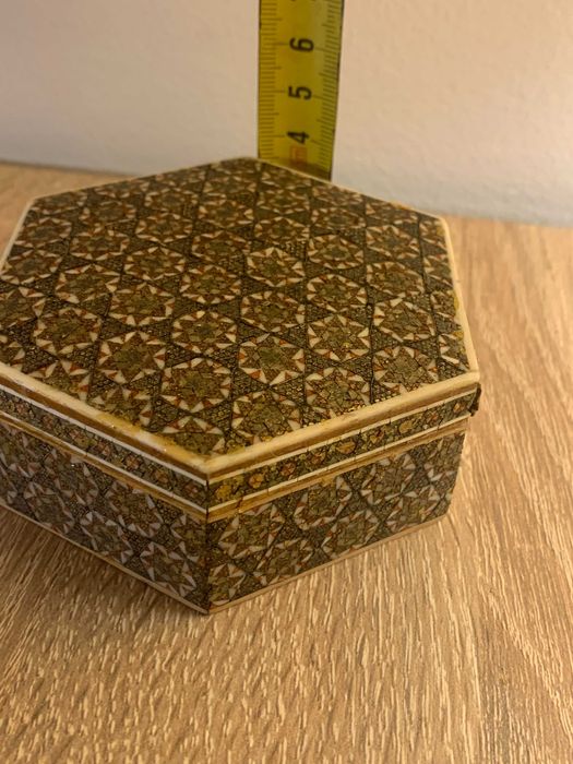 ozdobne drewniane pudełko, intarsjowane, BOHO Vintage