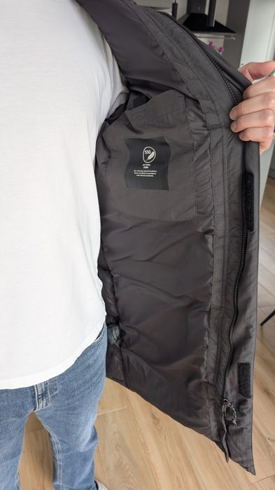 Довгий пуховик jack wolfskin, напівпальто, пух