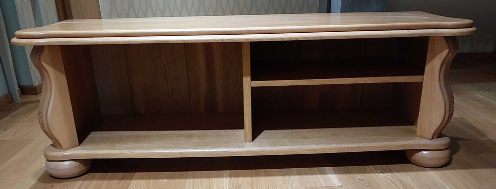 Szafka pod Telewizor Kler używana lity dąb naturalny lakier bezbarwny