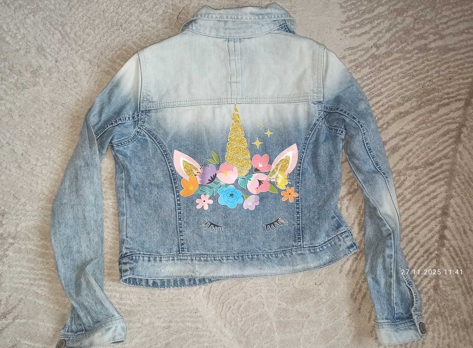 Bluza jeandowa Next 140 jednorożec