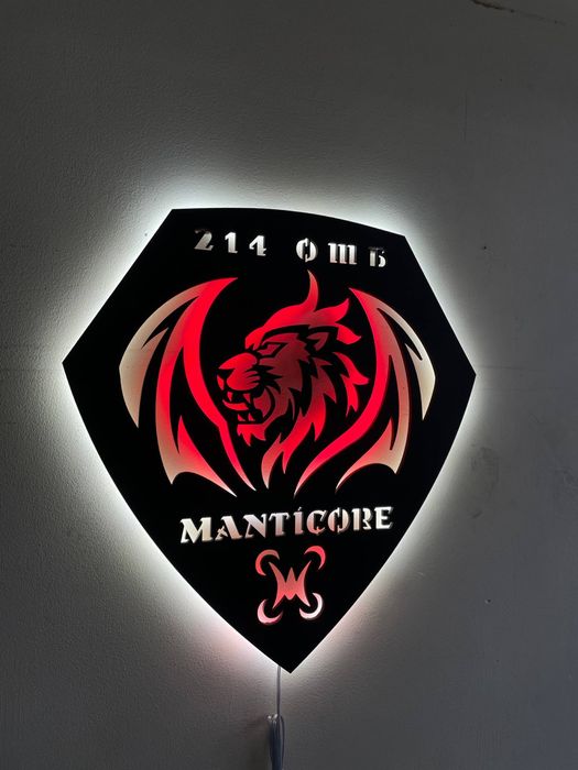 Панно-шеврон із МДФ з LED-підсвіткою | Виготовлення під замовлення