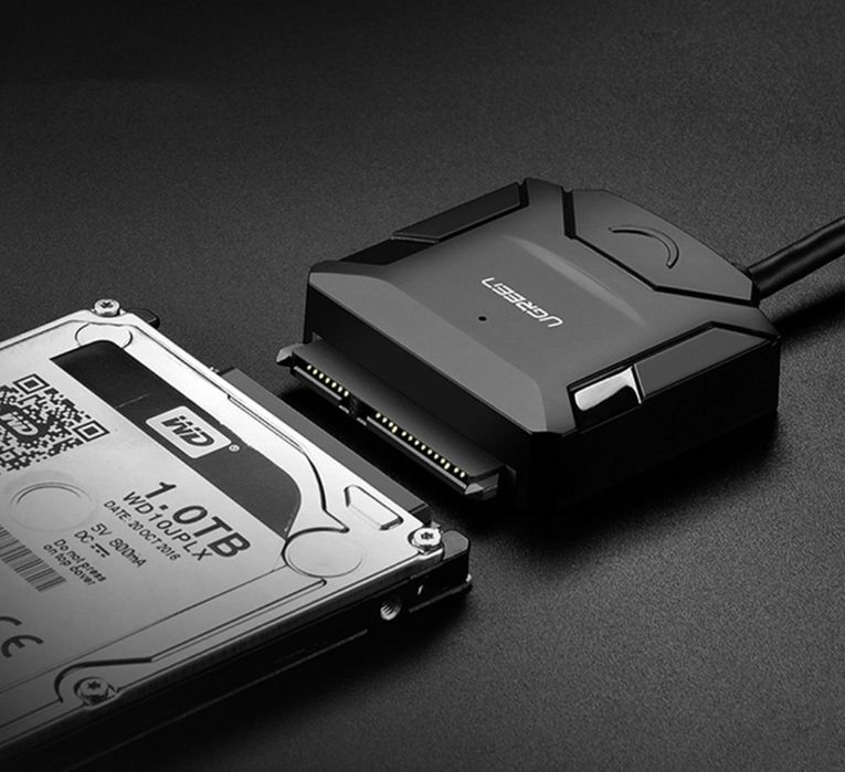 Перехідник UGREEN CR108 USB 3.0 to SATA III (F) + DC Adapter Black (20