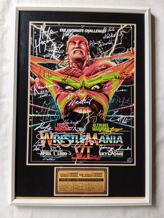 Moldura WrestleMania VI com Autógrafos (A4)