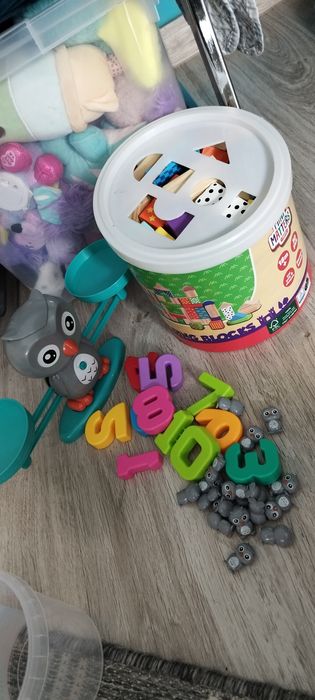 Komplety zabawki dla dzieci, klocki drewniane, waga sowa