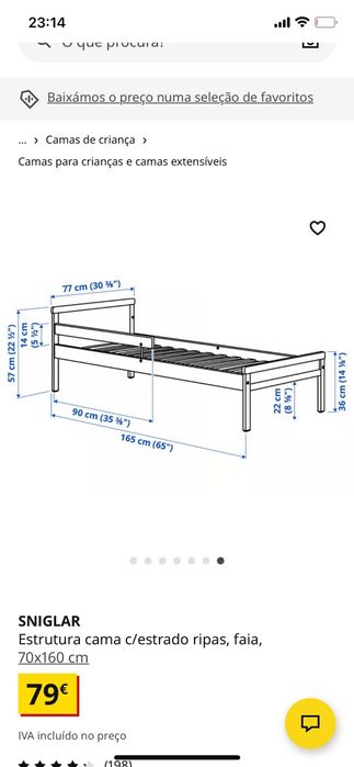 Cama infantil  /  Estrutura + colchão