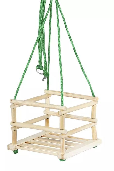 Huśtawka drewniana z poduszką. Bączek. Nowy Produkt