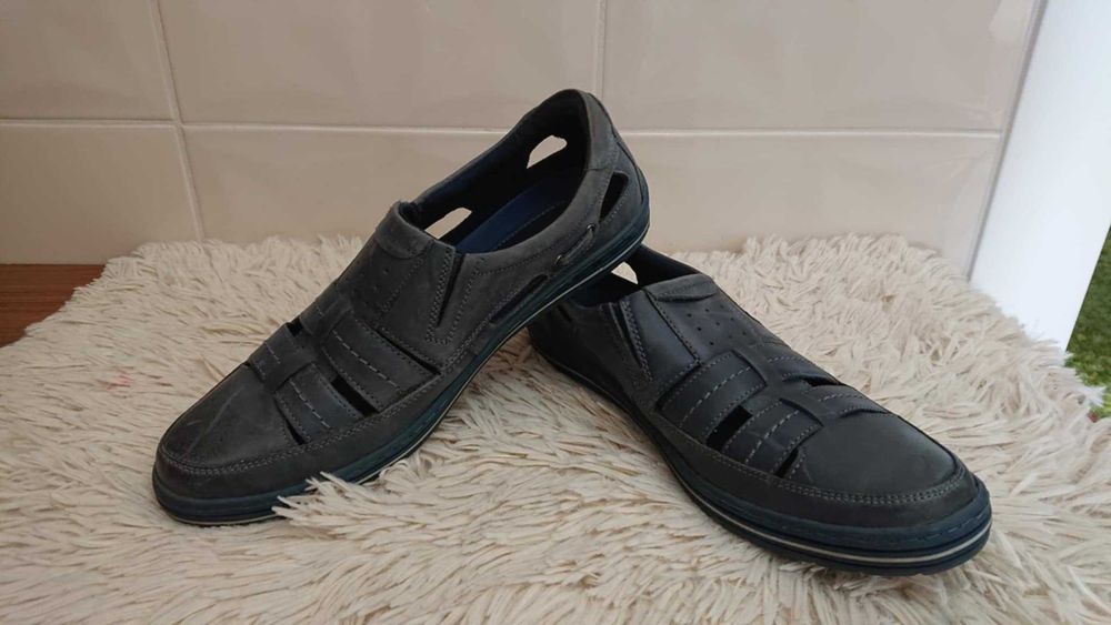 Buty męskie letnie, lekkie ze skóry naturalnej  od Lasocki