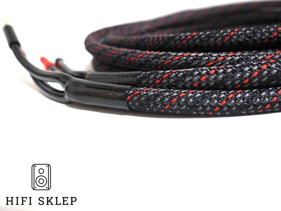 Melodika 4mm2 Kabel głośnikowy 2x2m -kolor Race -konfekcja hifisklep