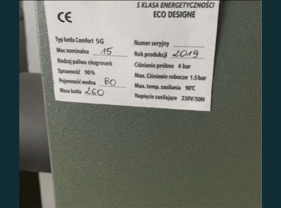 Piec na pellet kociol z podajnikiem drewno automatyczny wifi