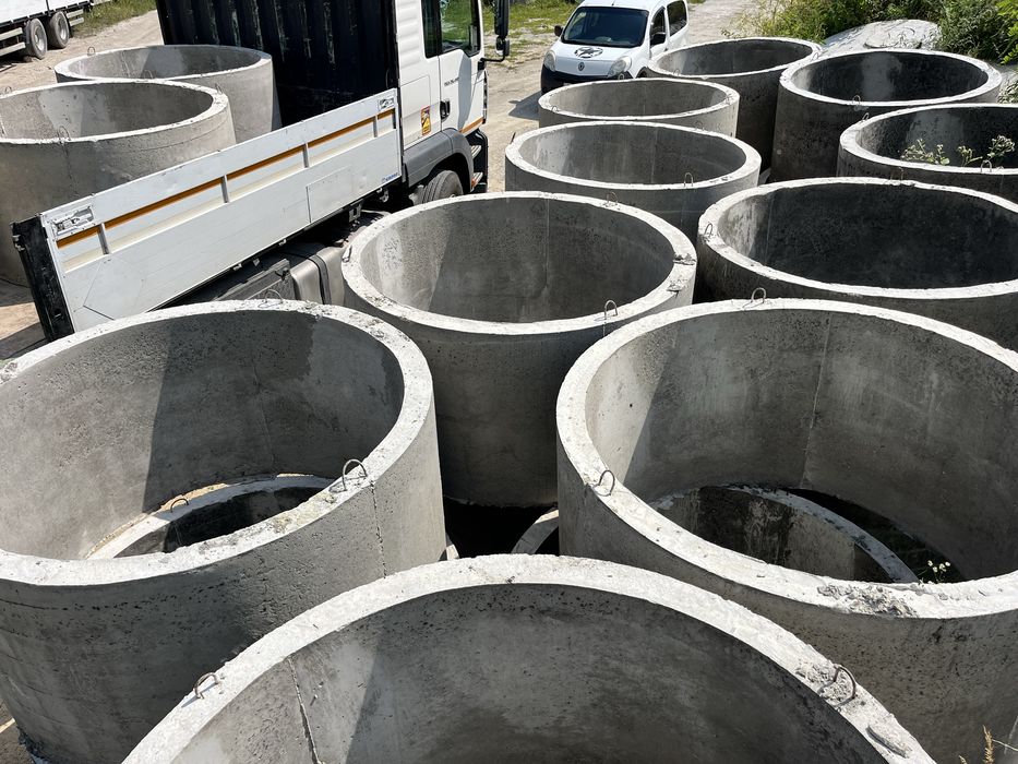 Кільця бетонні армовані сіткою для каналізації, доставка Цемент.