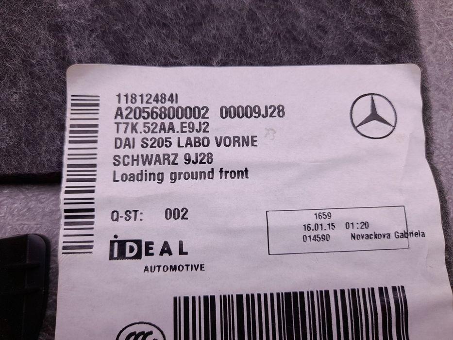 Cobertura inferior/ tapete / alcatifa da mala MERCEDES-BENZ Classe S (