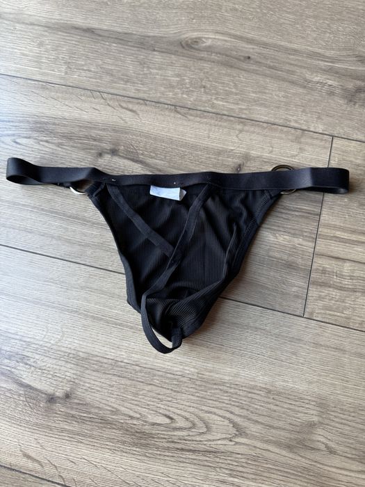 Stringi męskie majtki slipy L czarne