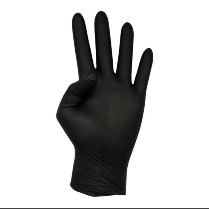 100 Luvas de Nitrilo pretas resistência extrema