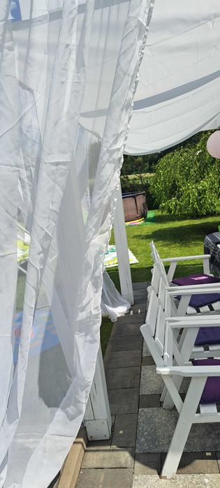 dwa komplety ogrodowe białe drewno