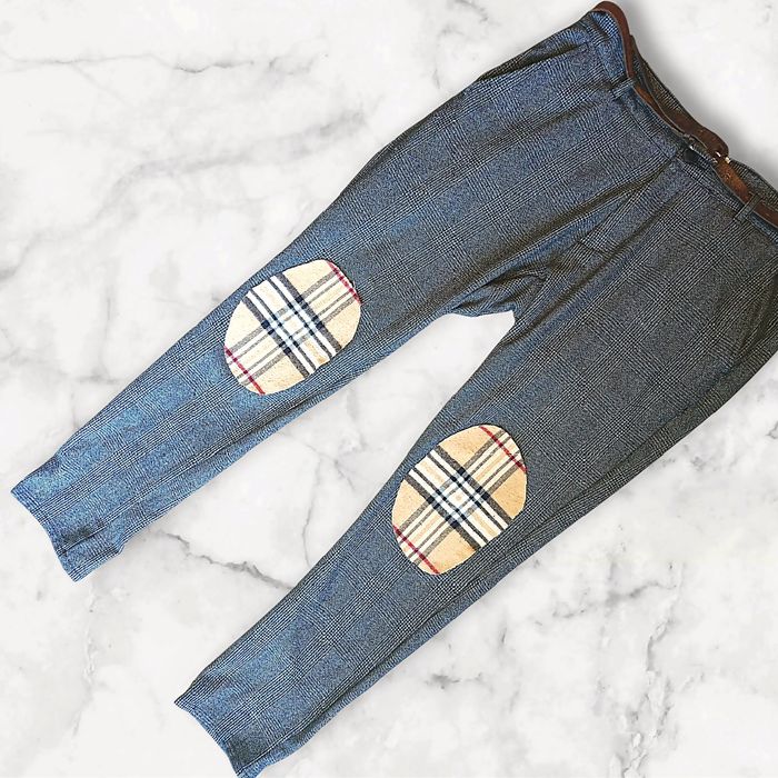 Spodnie eleganckie burberry rozciągliwe garnitur kosciol