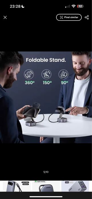 Carregador Magnético UGREEN 2-em-1 (iPhone e AirPods) - NOVO / SELADO