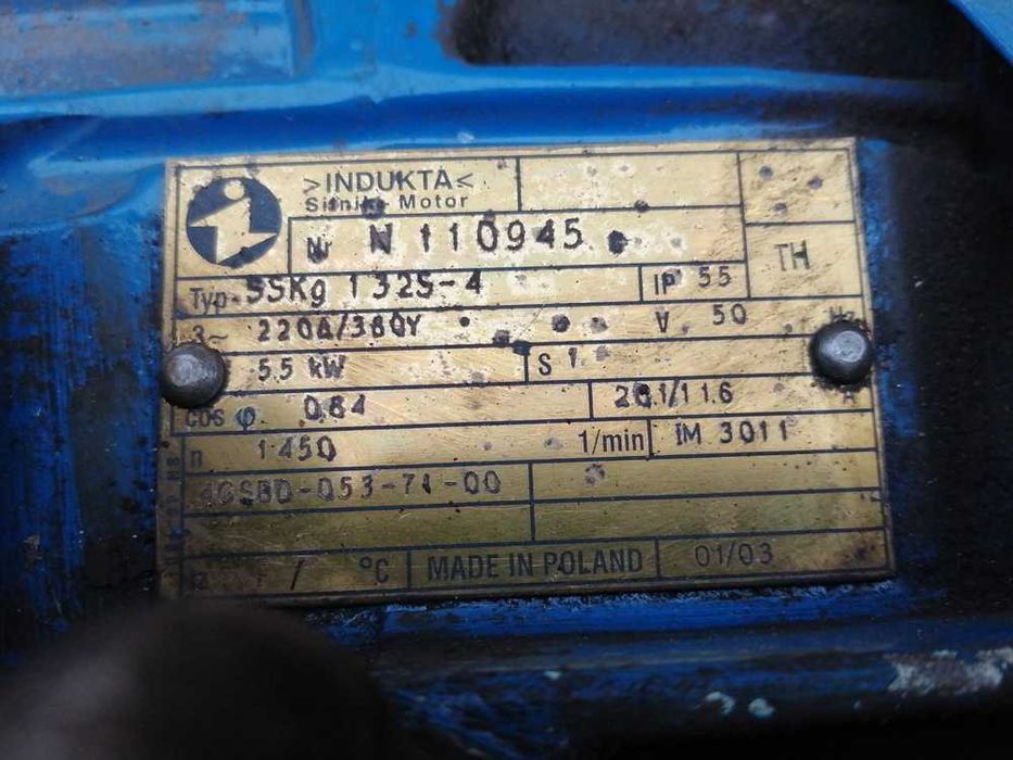 Silnik elektryczny 5,5 kw 1440 obr/min INDUKTA