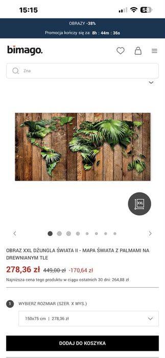 Obraz mapa swiata 3 czesciowy