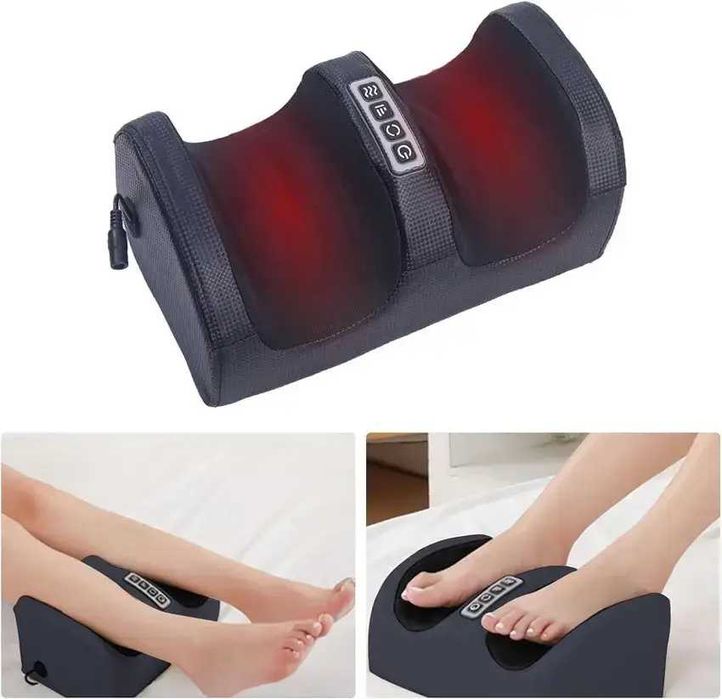 Вібраційний масажер для ніг і стоп електричний, Foot Massager / Електромасажер для ніг з підігрівом / Роликовий масажер для ніг і литок