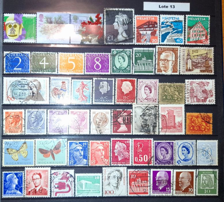 Vários Lotes - 50 Selos Mundiais (Lotes 9 - 16)